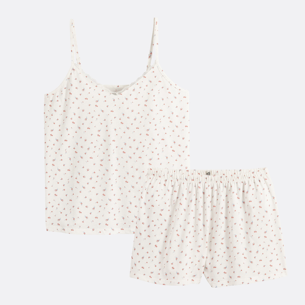 Pyjashort jersey imprimé floral fond écru, LA REDOUTE COLLECTIONS