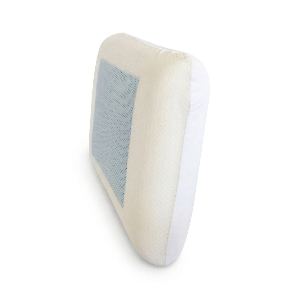 Oreiller ergonomique mémoire de forme gel rafraîchissant blanc, BLEU CALIN