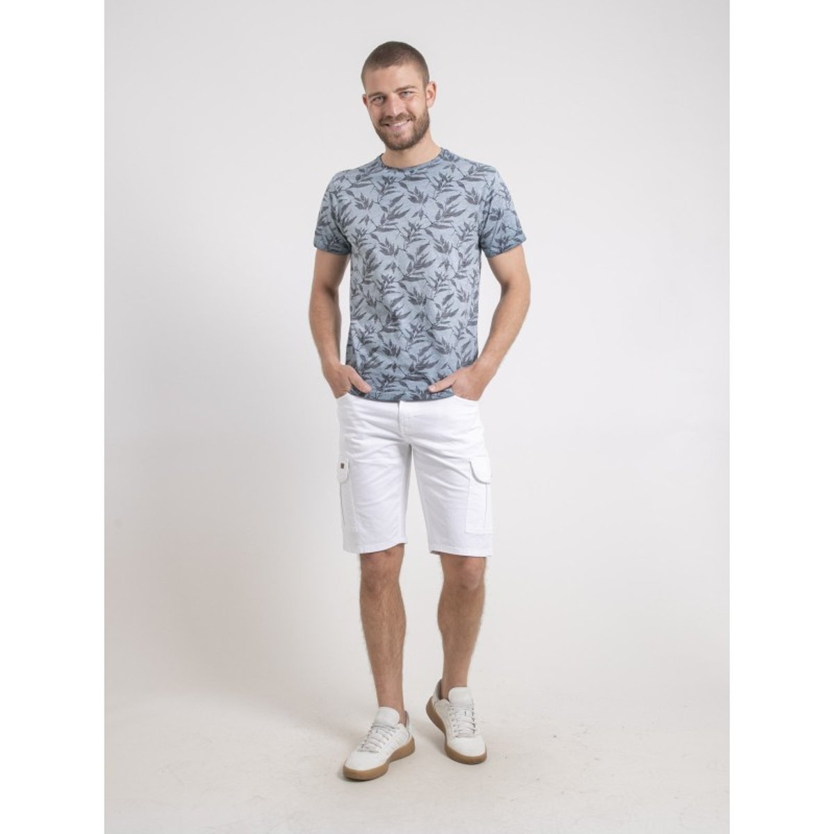 T-shirt Col Rond Pur Coton Naoki bleu, RITCHIE