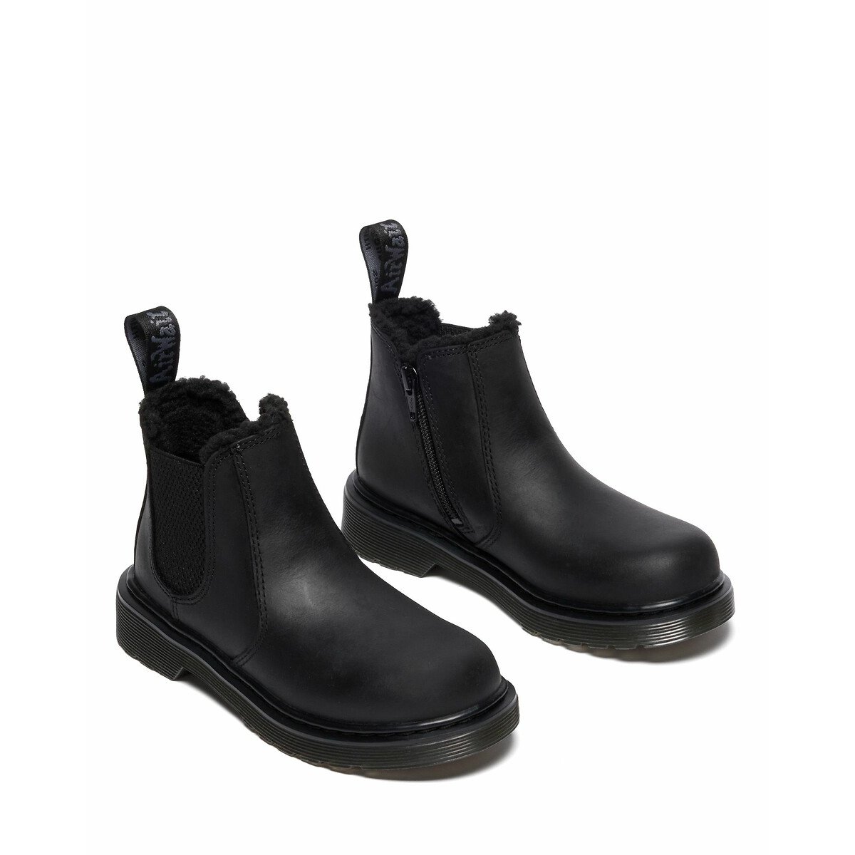 Boots chelsea fourrées en cuir 2976 Leonore noir, DR. MARTENS