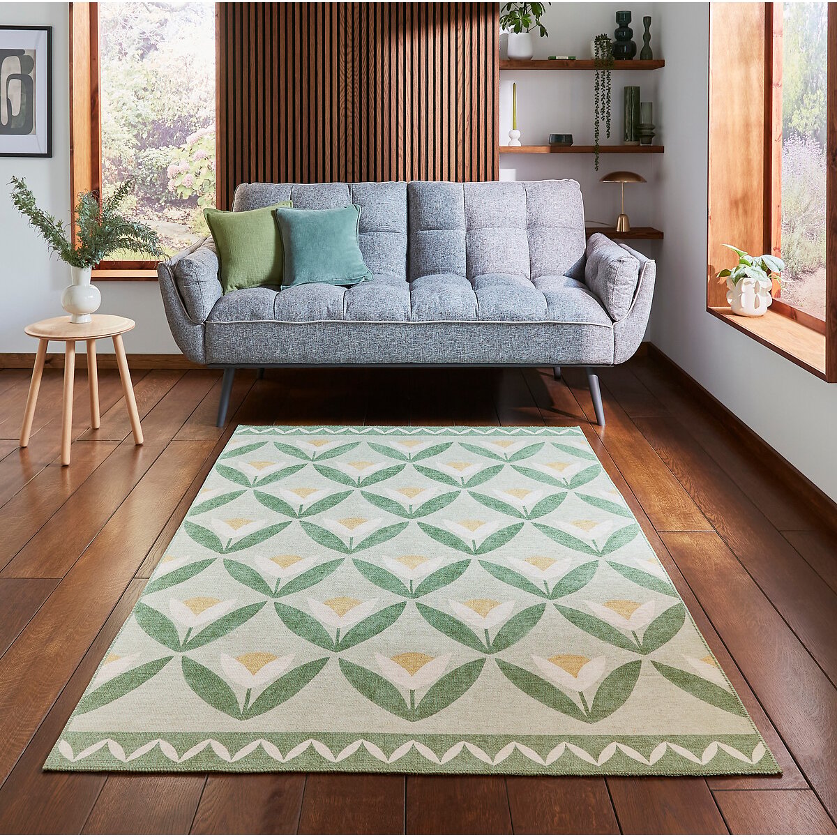 Tulip Trellis Washable Rug pine, SCION