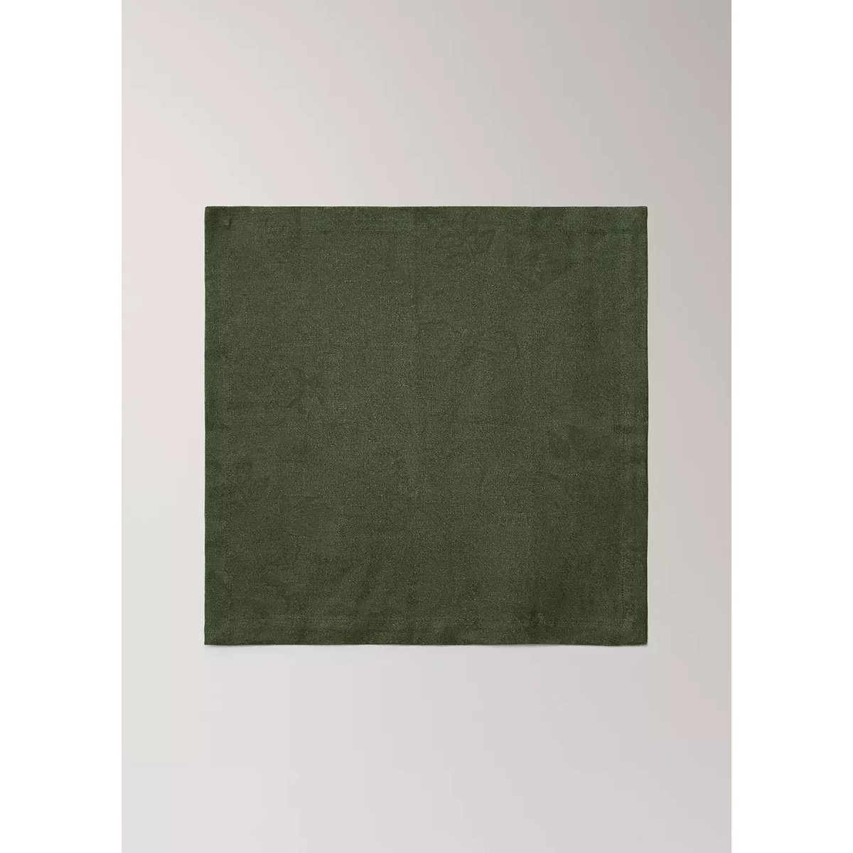 Serviettes de table en lin jacquard floral vert, MANGO HOME