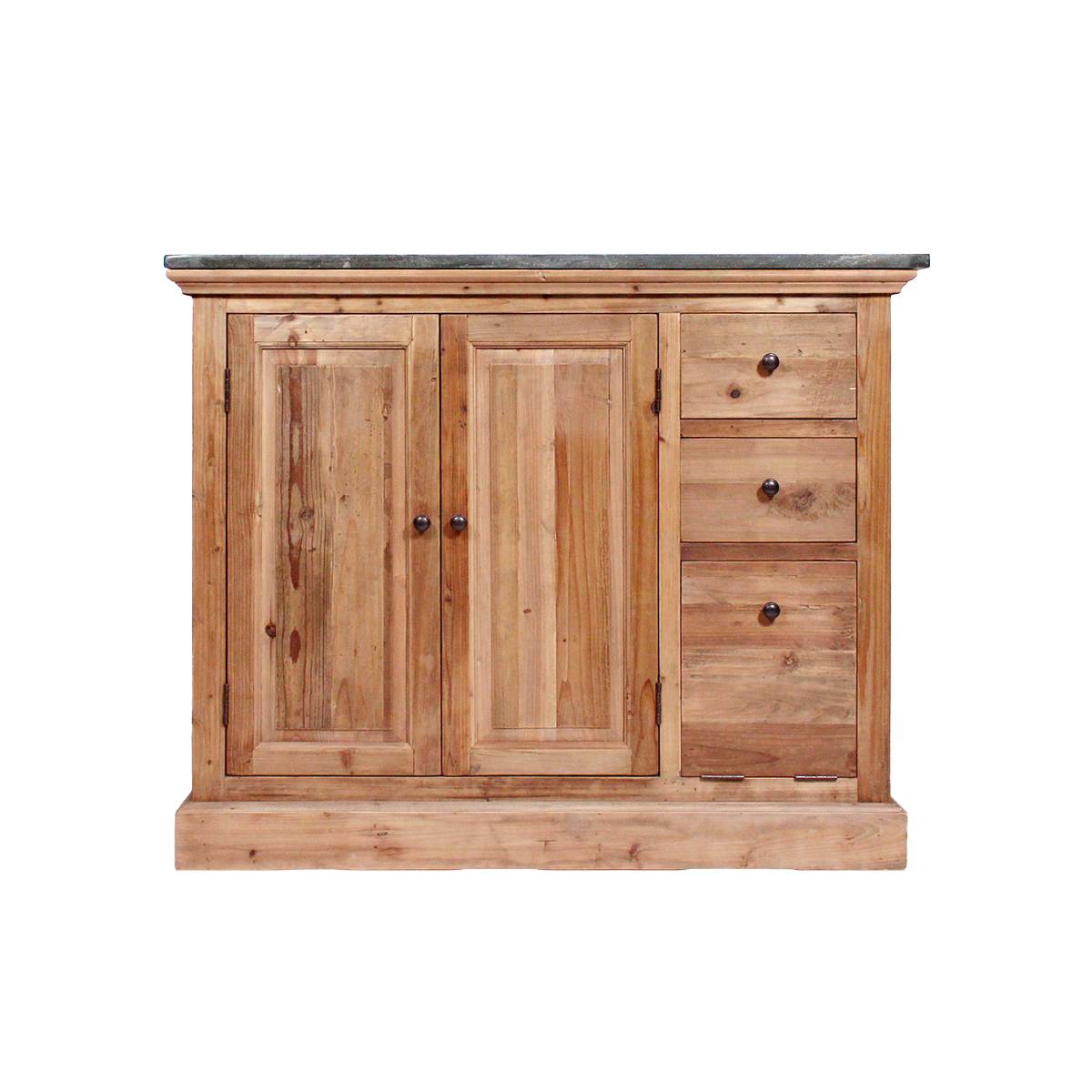 Meuble sous vasque en bois recyclé APRIL bois clair, MADE IN MEUBLES 