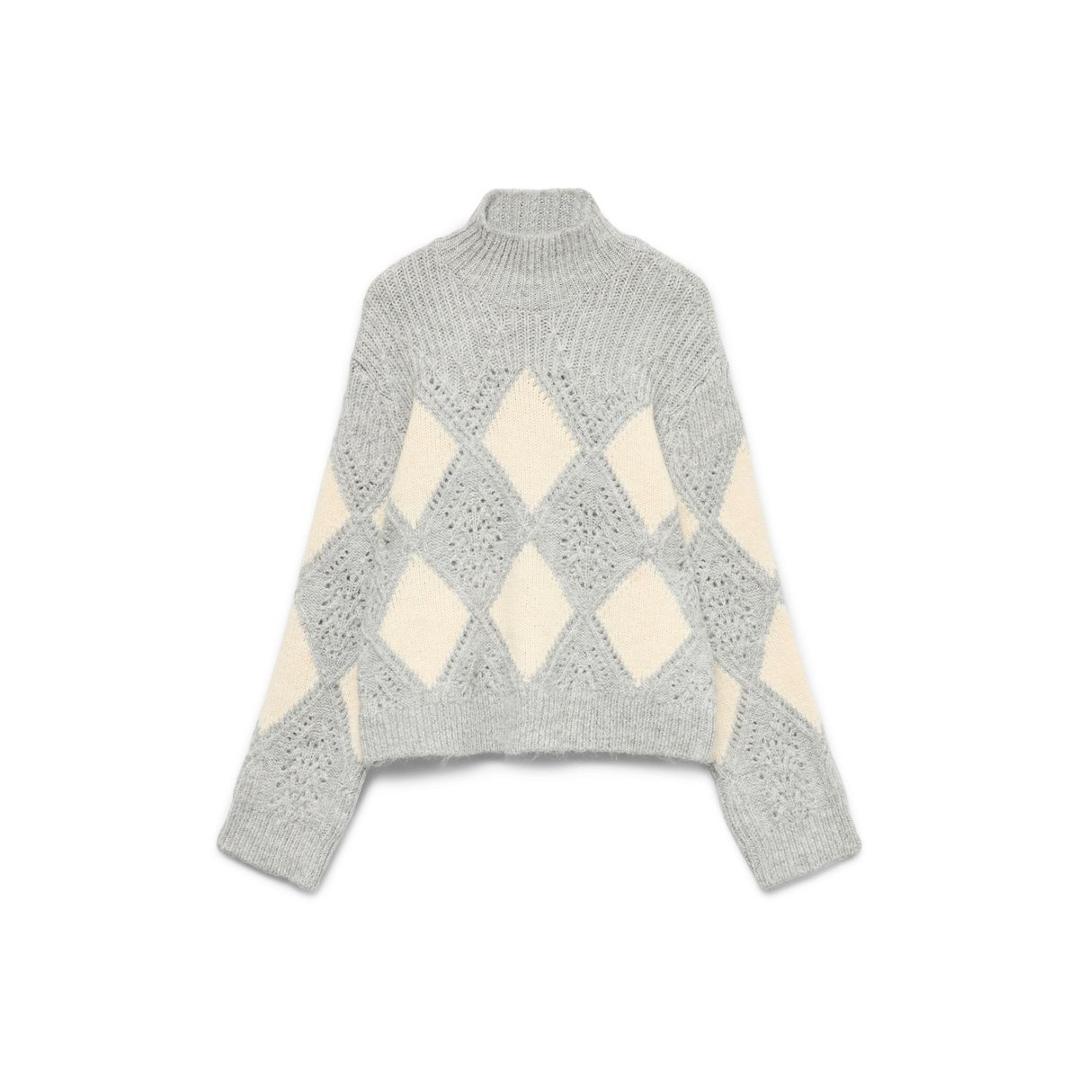 Pull En Maille grise - light grey melange, VERO MODA