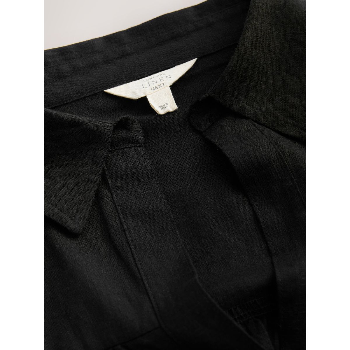 Tunique caftan taille froncée avec lin noir, NEXT