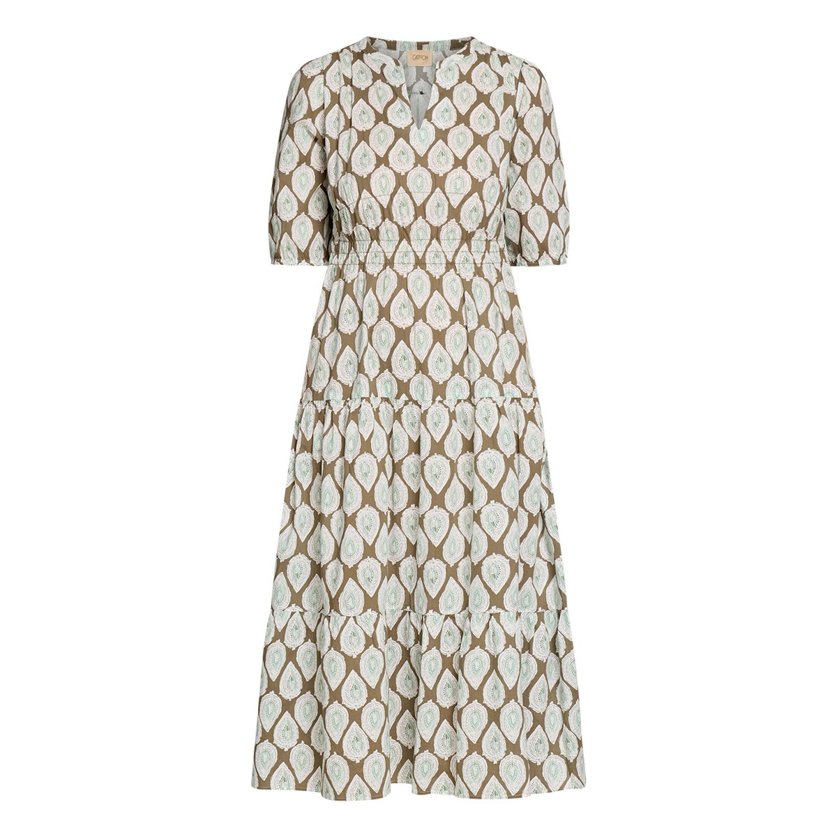 Robe casual de coupe cintrée kaki/bleu, CARTOON