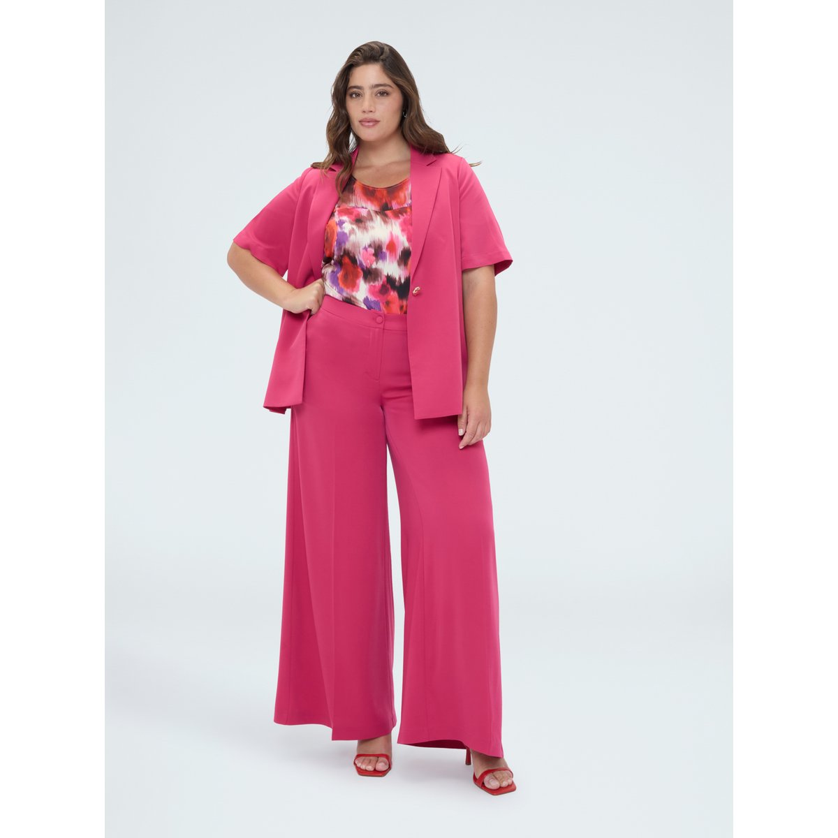 Pantalon à jambes larges fuchsia, FIORELLA RUBINO