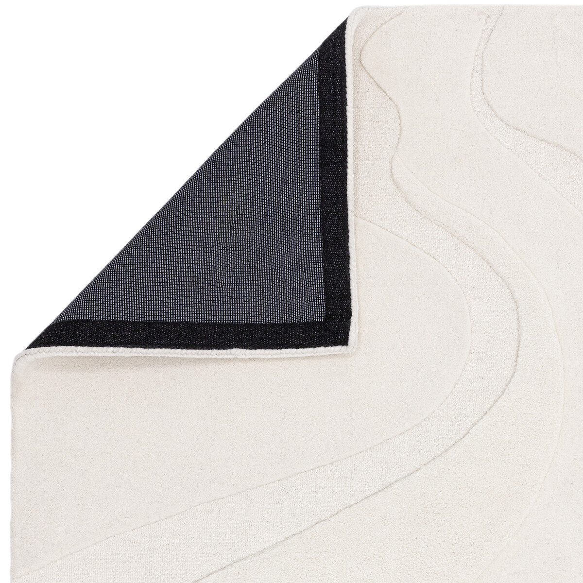 Premium Swirl Shapes Carved Rug in 100% Wool cream, ÉDITÉ