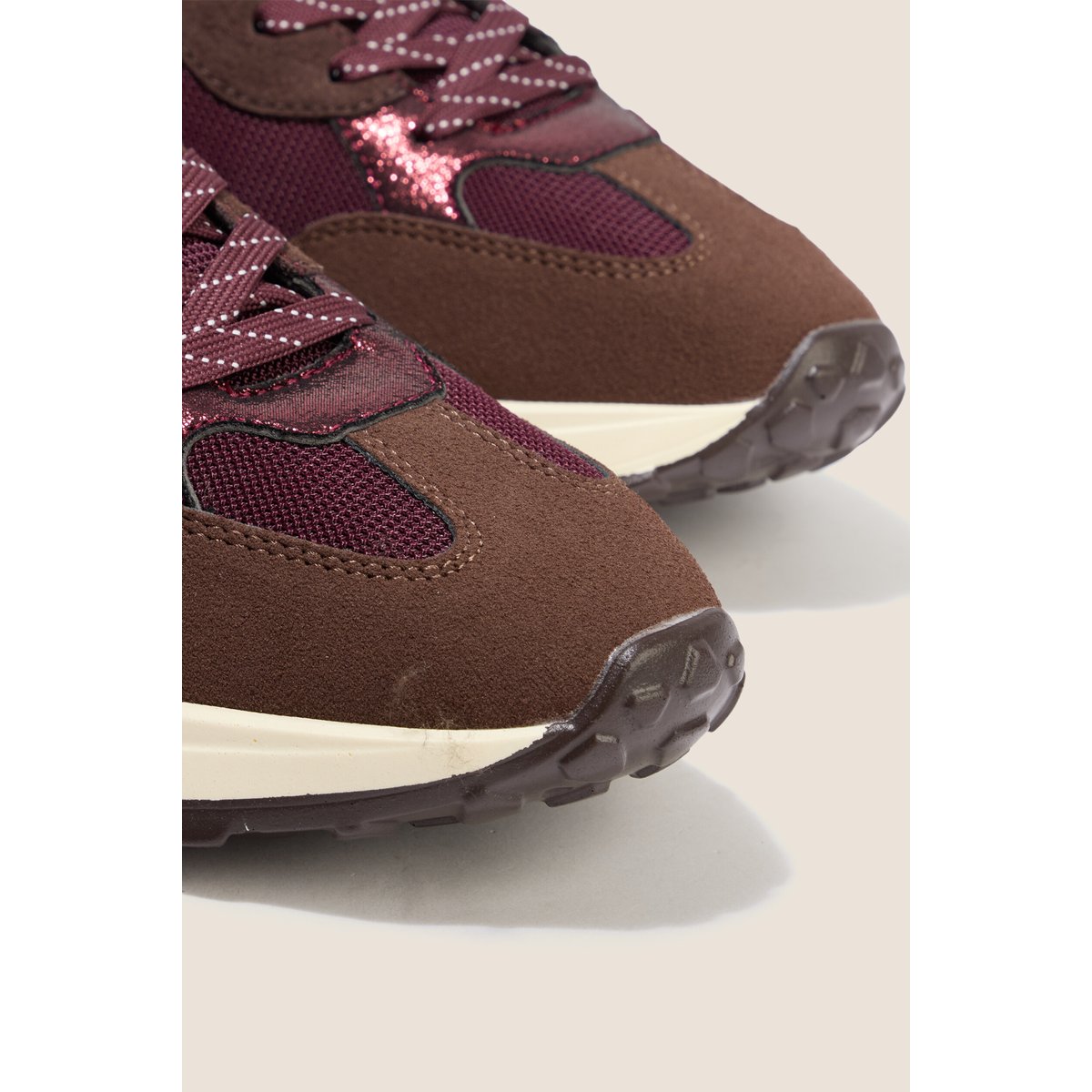 Basket semelle piquot aspect daim violet, BREAL