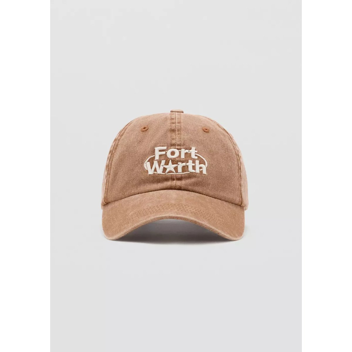 Casquette effet usé avec broderie orange brûlé, MANGO TEEN