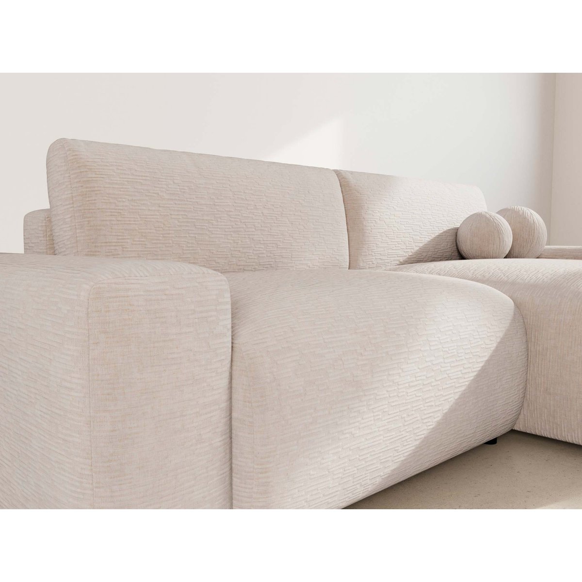 Canapé d'Angle Convertible 4 places - CONSTANCE beige, BEST MOBILIER
