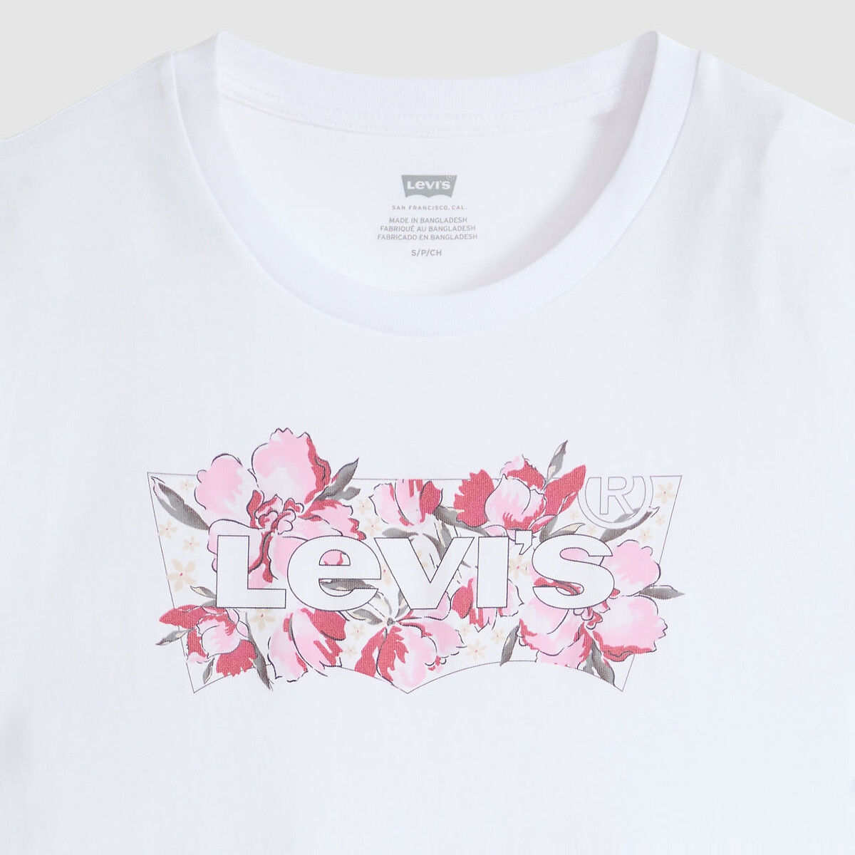 Crew Neck T-Shirt with Long Sleeves and Logo white, LEVI'S