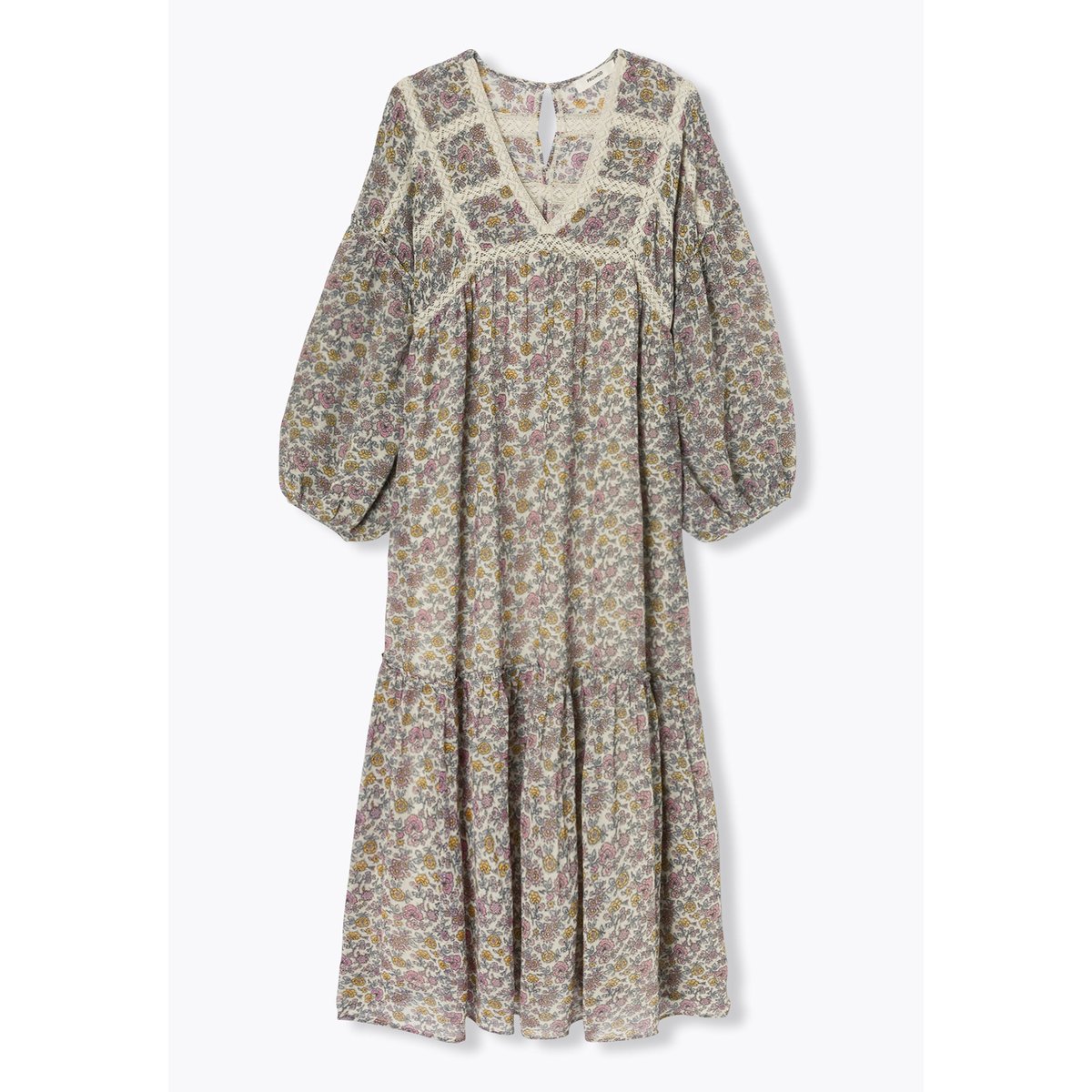 Robe longue à fleurs imprimé écru, PROMOD