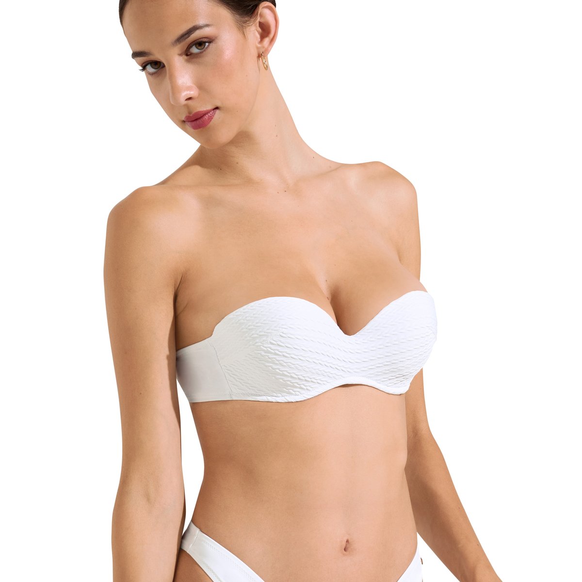 Haut maillot de bain bandeau balconnet préformé Sardinia blanc, LISCA