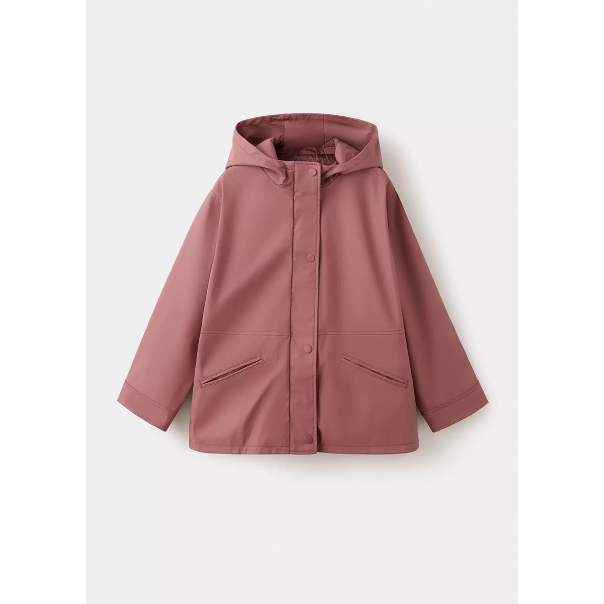 Veste enduite avec capuche rose, MANGO KIDS