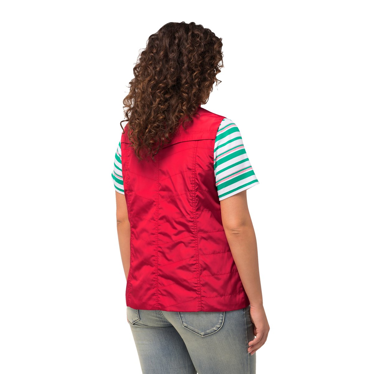 Gilet, coutures fantaisie, col montant rose vif, ULLA POPKEN