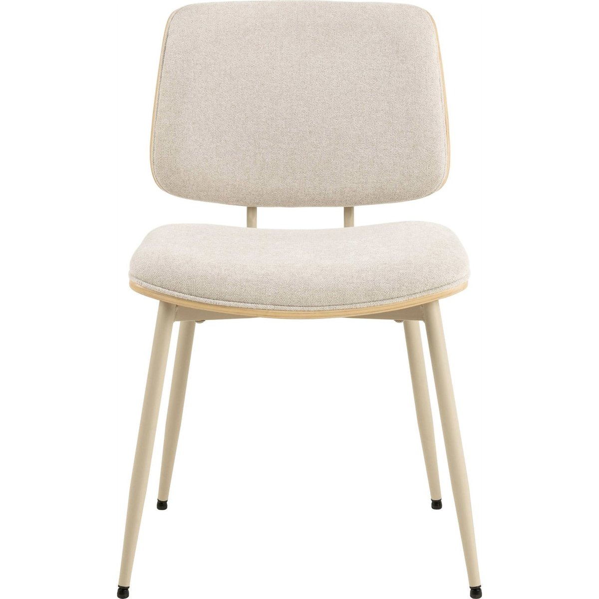 Chaise CLIMSOR tissu et métal beige clair et chêne naturel, RECOLLECTION