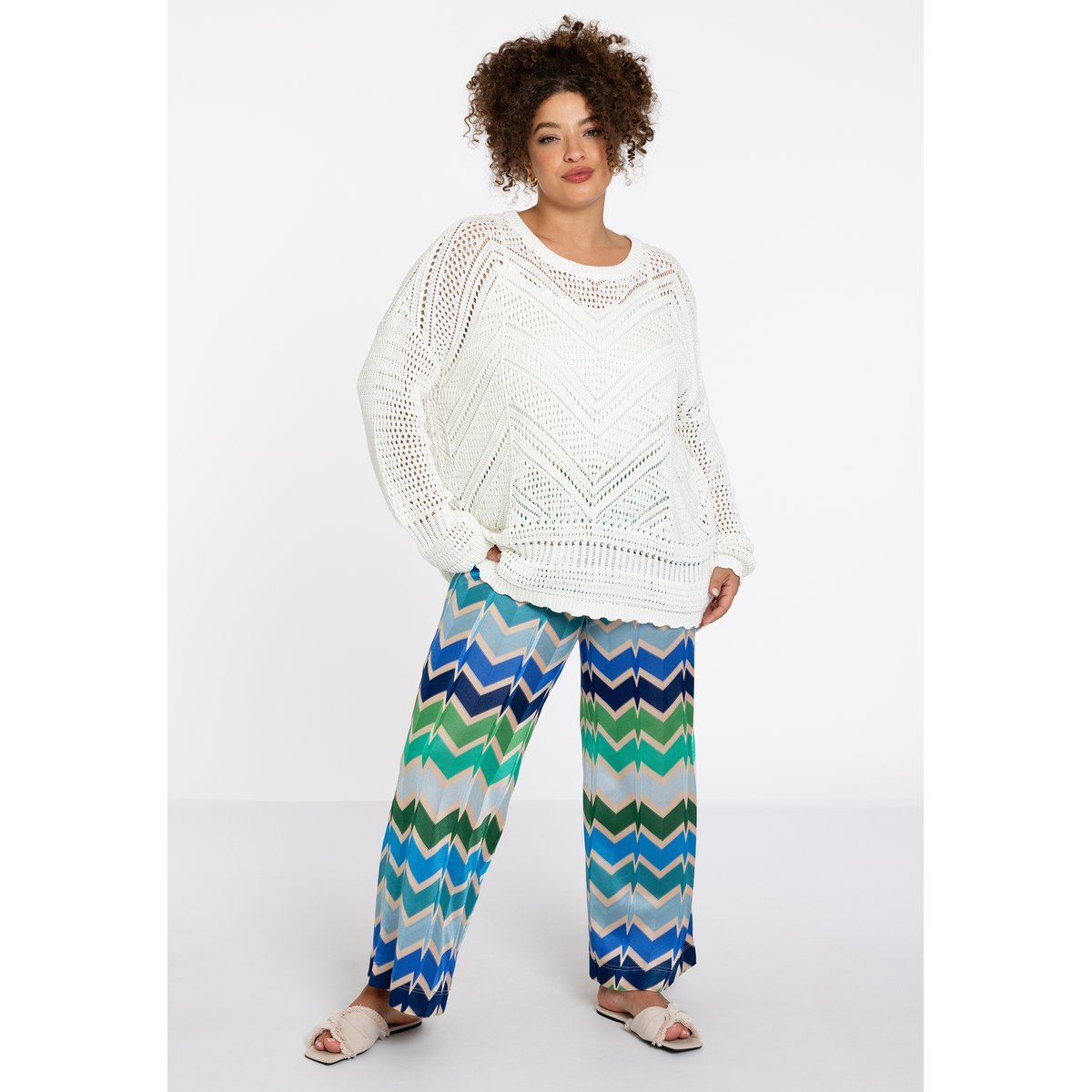 Pantalon imprimée bleu, YOEK