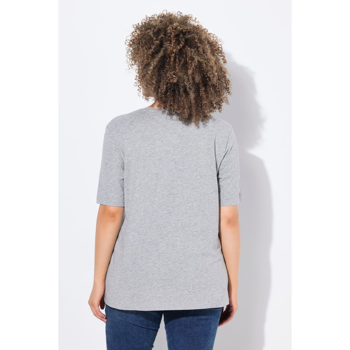 T-shirt coupe Classic Fit gris clair chiné, ULLA POPKEN