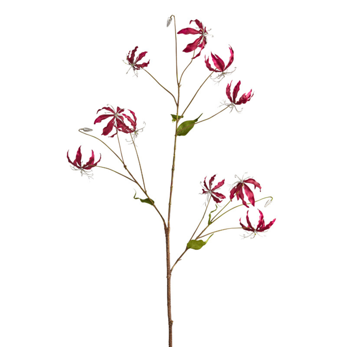 Tige de gloriosa pailletée artificielle H125 NOËL violet, SIA DECO