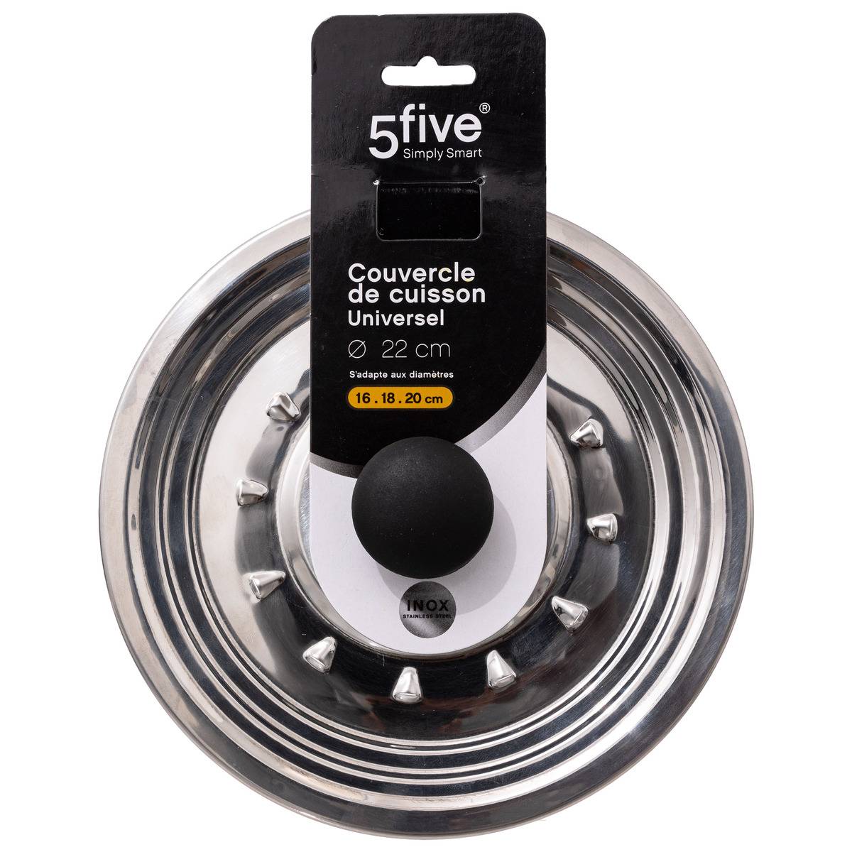 Couvercle universel en inox ESSENTIELS argent, 5FIVE SIMPLY SMART