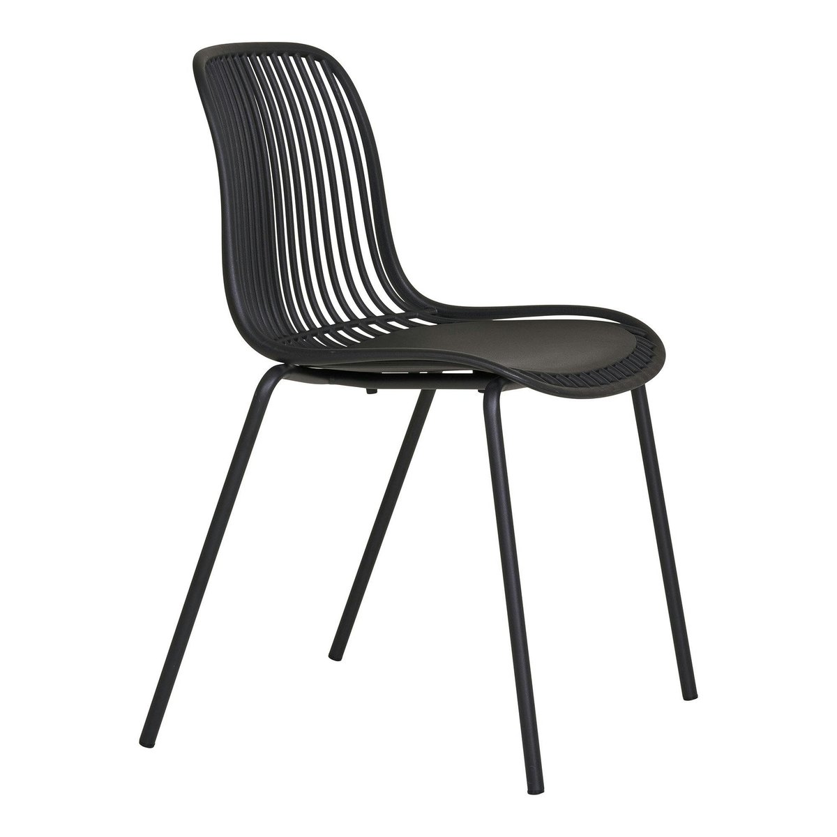 Chaise empilable en polypropylène (lot de 2) ELVA noir, PIER IMPORT
