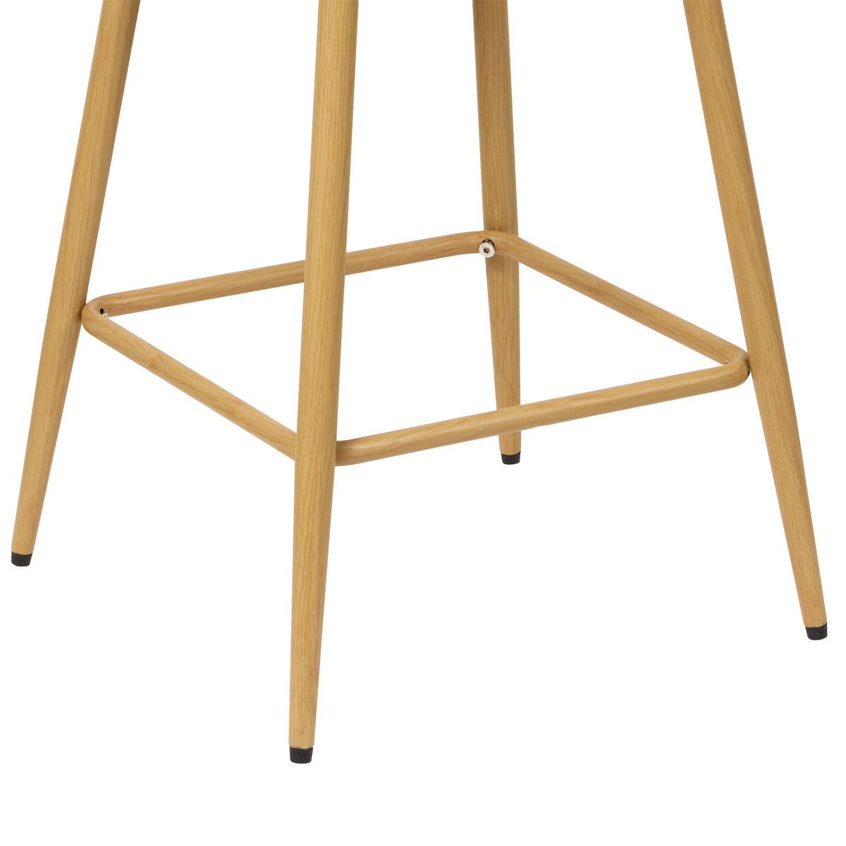 Tabouret de bar en velours côtelé avec repose-pieds ROKA beige moyen, ATMOSPHERA