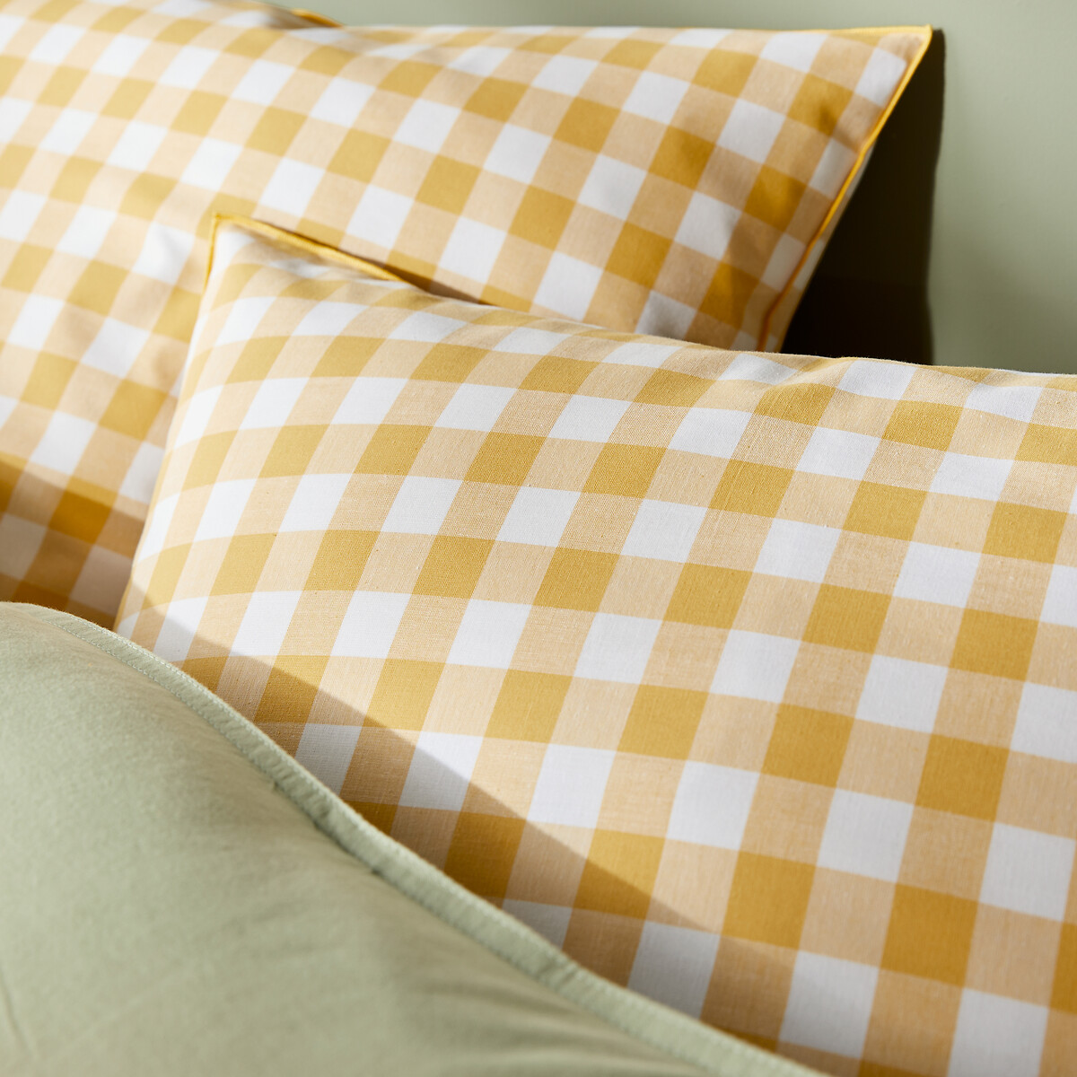 Housse de couette coton, Veldi Jaune vichy jaune, LA REDOUTE INTERIEURS