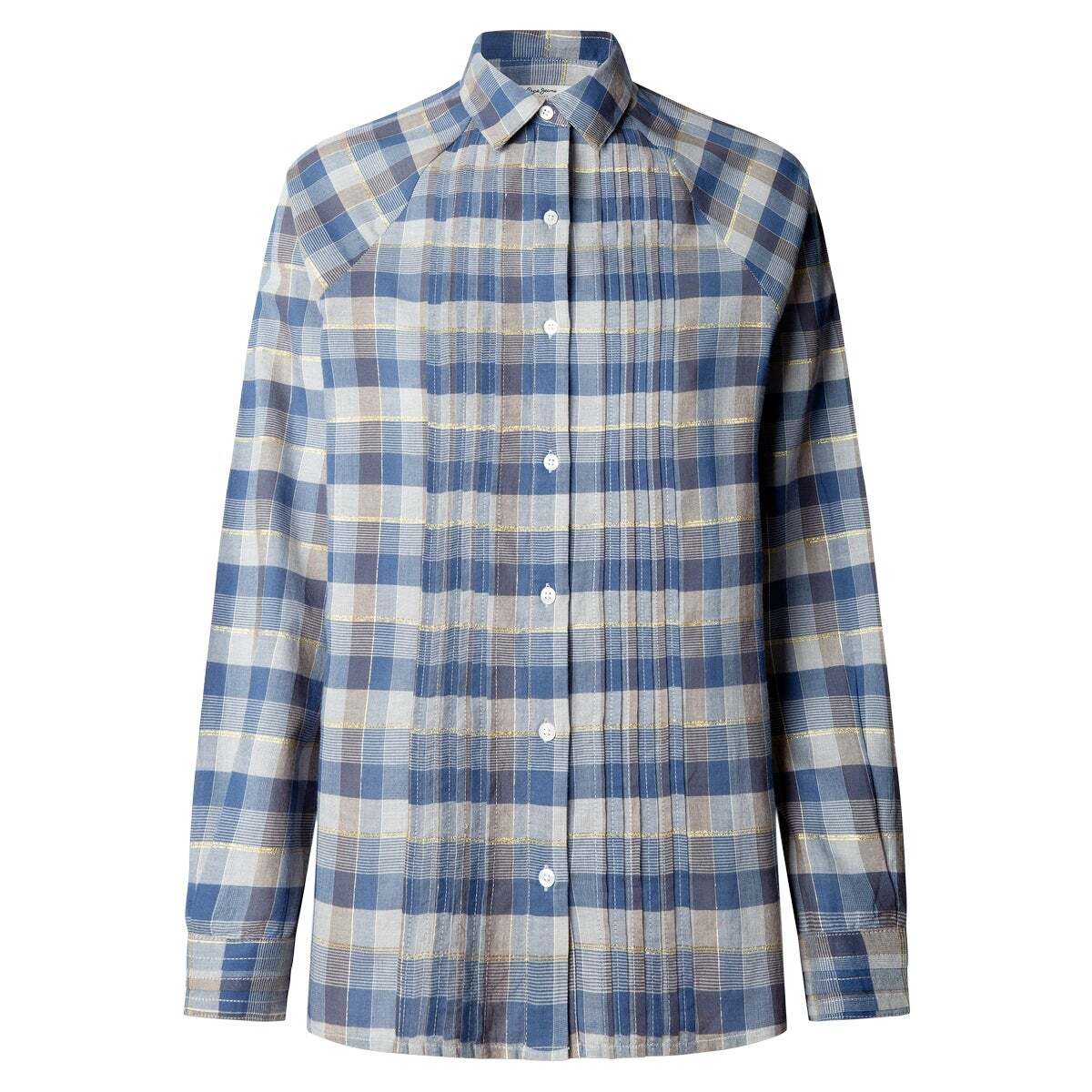 Chemise À Carreaux À Manches Raglan bleu acier, PEPE JEANS