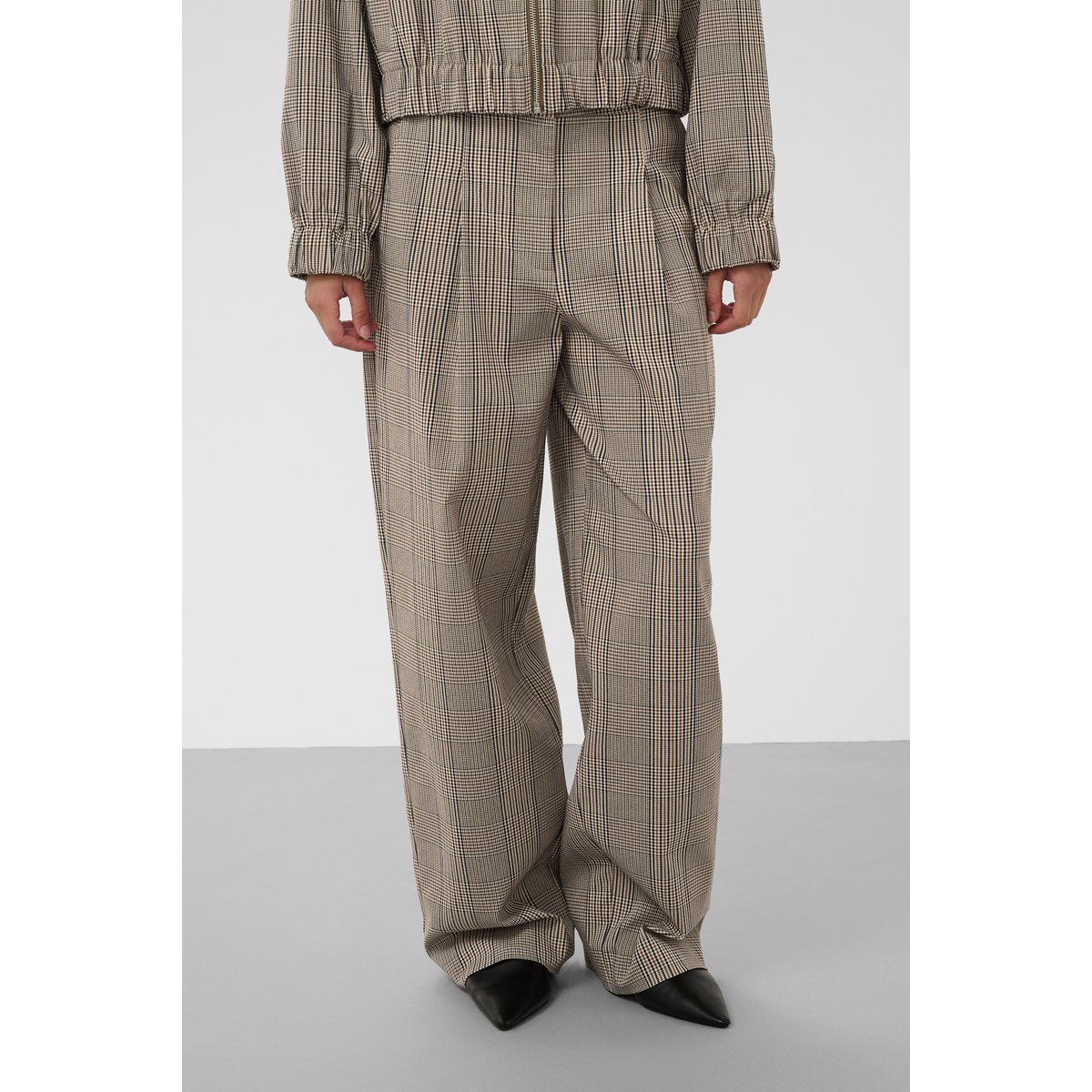 Pantalon Casual beige nightsky brown check, SOAKED IN LUXURY
