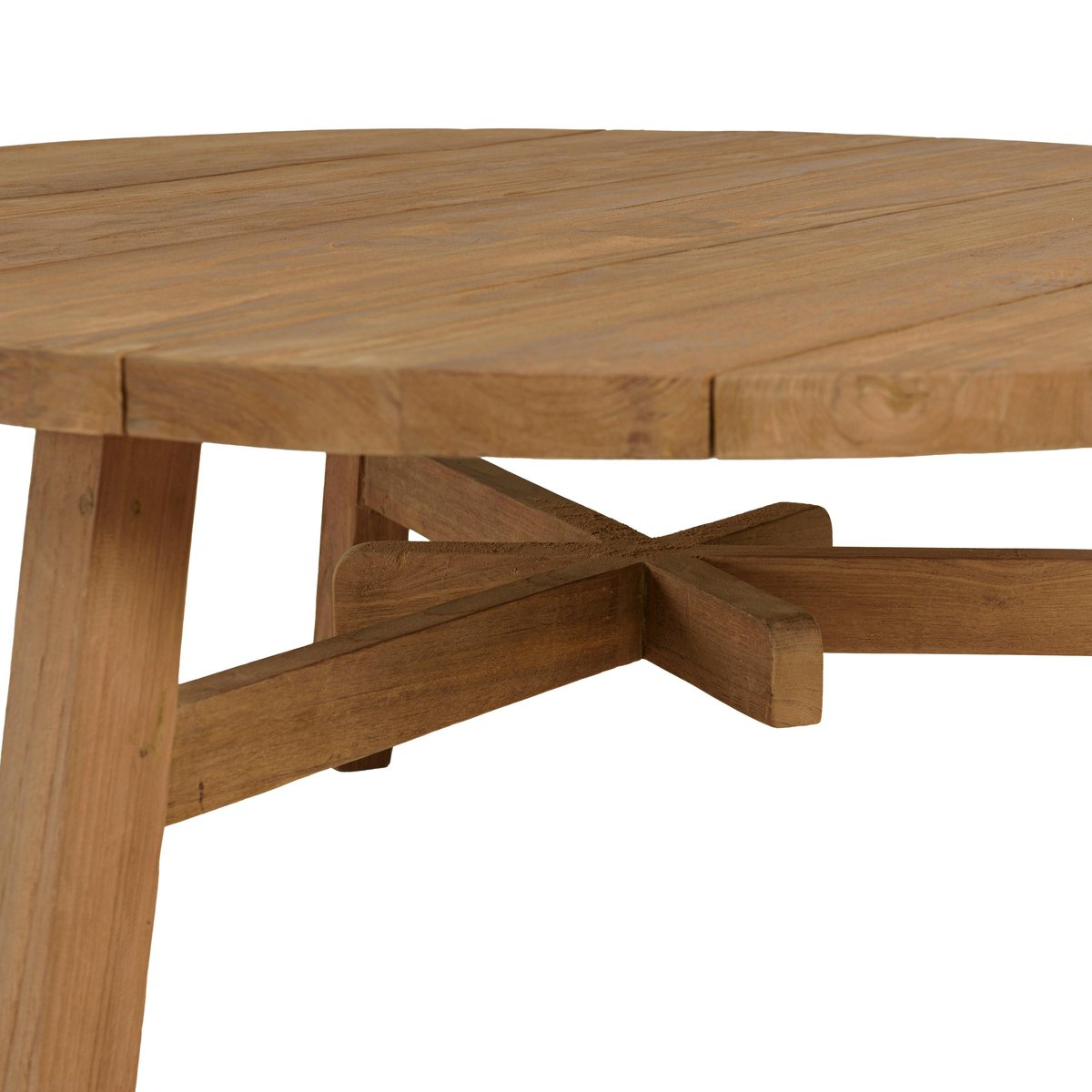 Table basse de jardin ronde en bois de teck recyclé naturel D95 cm SANTO bois naturel, PIER IMPORT