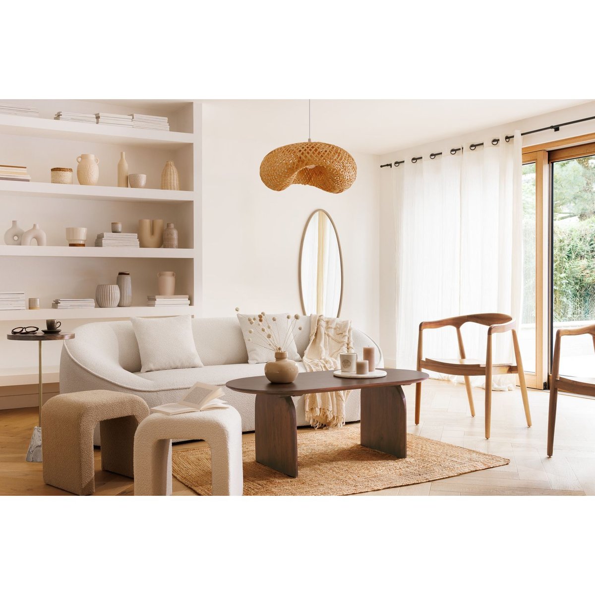 Lot de 2 fauteuils à dîner en teck naturel MIYAKO marron, TOILINUX