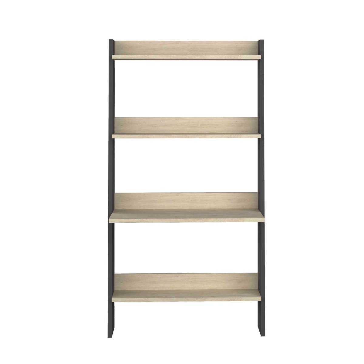 Bibliothèque 3 étagères avec bureau bois clair, TERRE DE NUIT
