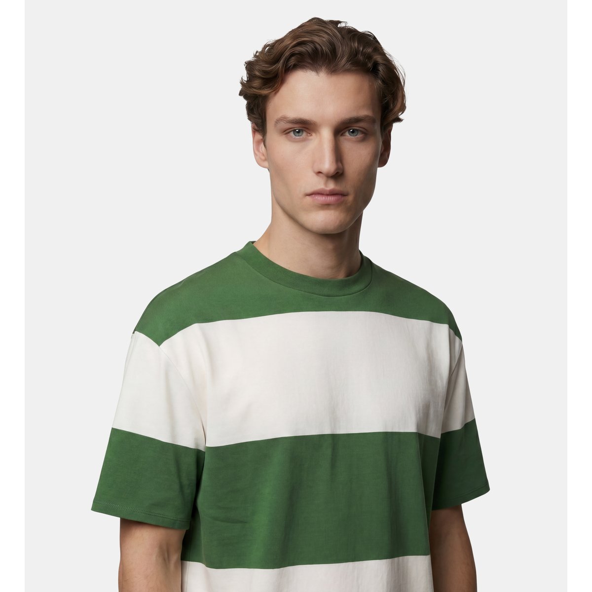 T-shirt tooray rayures coton bio blanc et vert, GALERIES LAFAYETTE