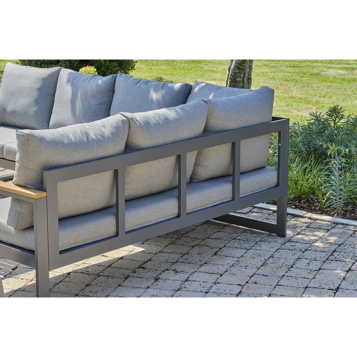 Ensemble repas de jardin 7 places en aluminium  YONAHA gris anthracite, DCB GARDEN