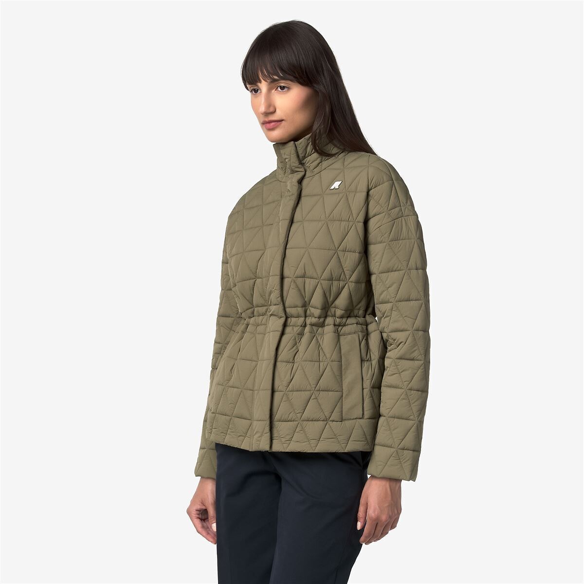 Coupe-vent mi-long, SELENE DIAMOND QUILTED WARM vert army, K-WAY