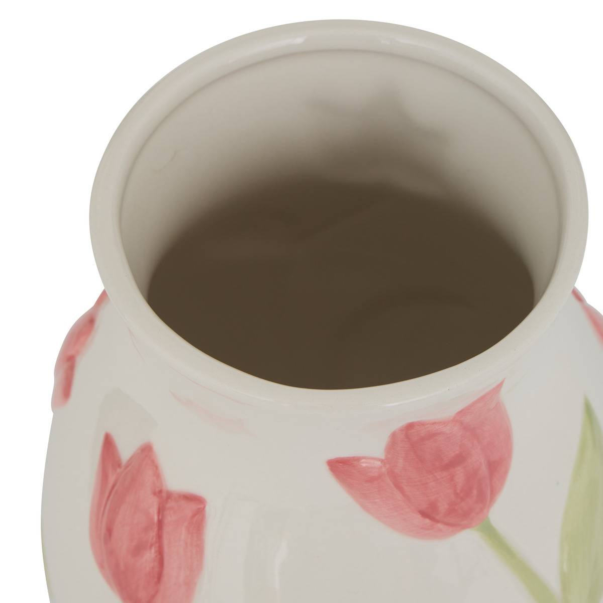 Vase motif tulipes en relief en dolomite FLDR multicolore, ATMOSPHERA