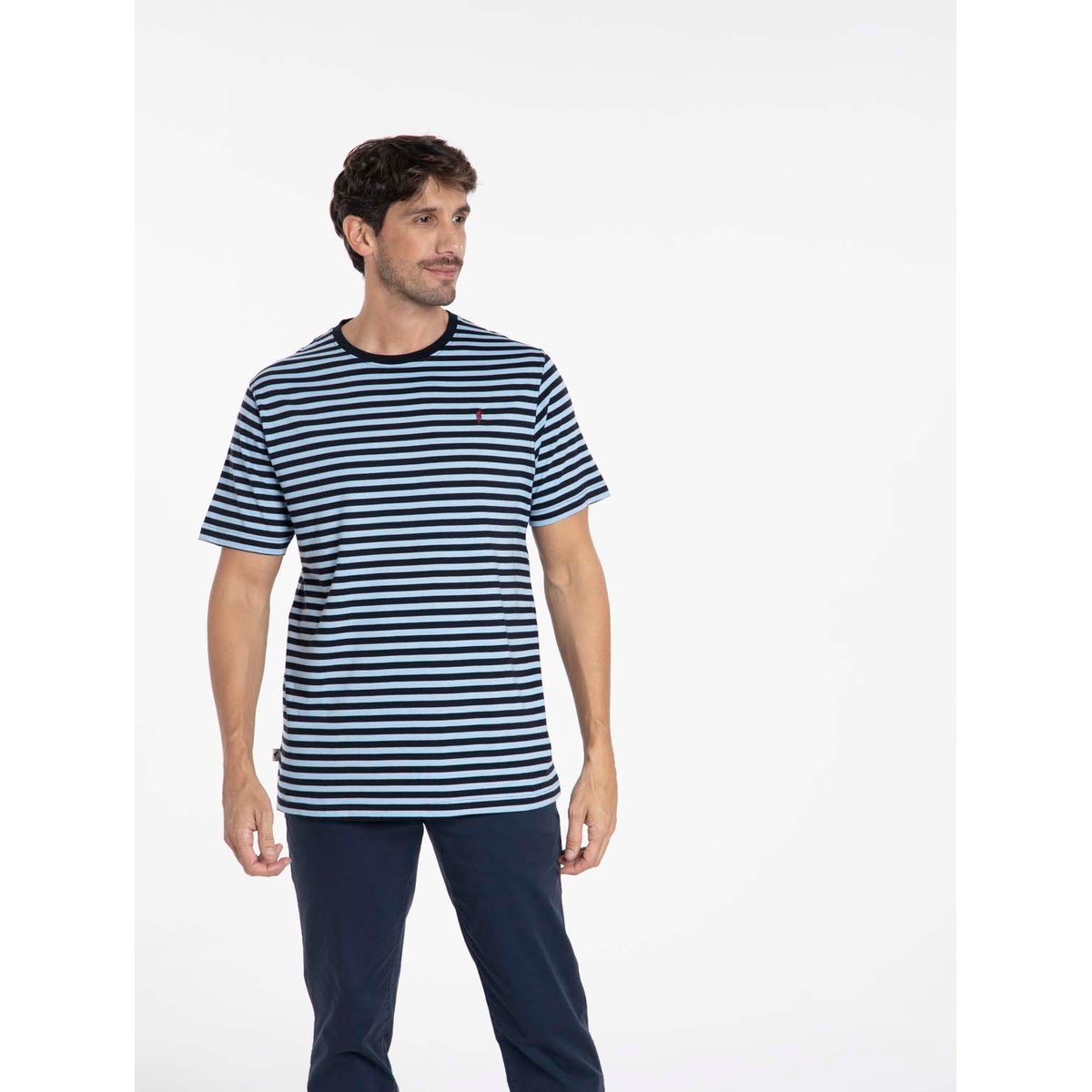 T-Shirt manches courtes coton TAIPEI marine/bleu ciel, GENTLEMAN FARMER