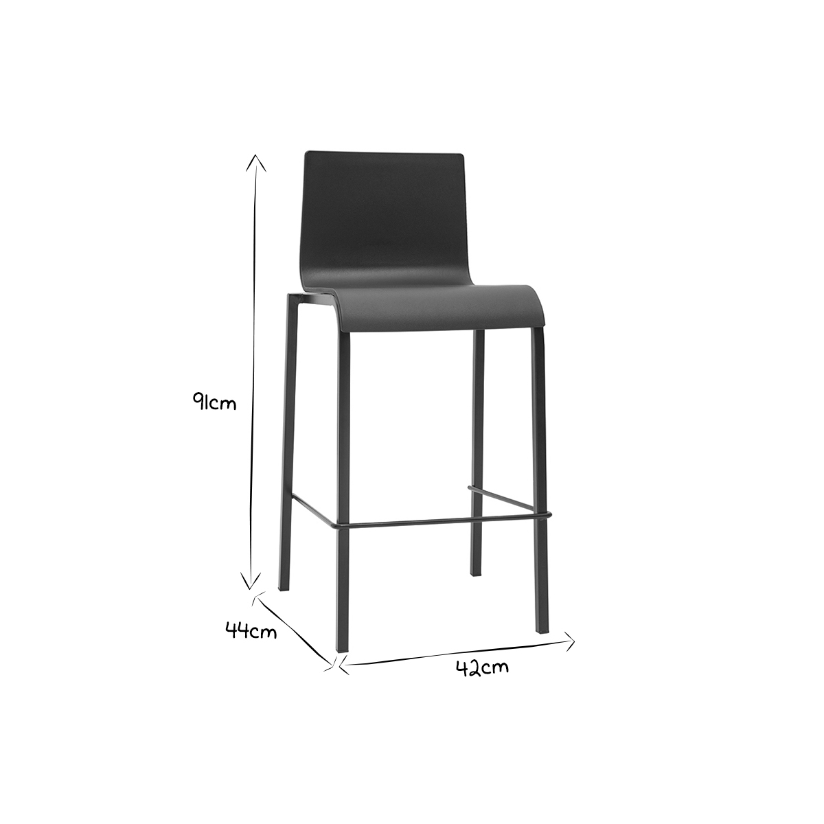 Tabourets de bar design empilables H65 cm (lot de 2) KUPA blanc, MILIBOO
