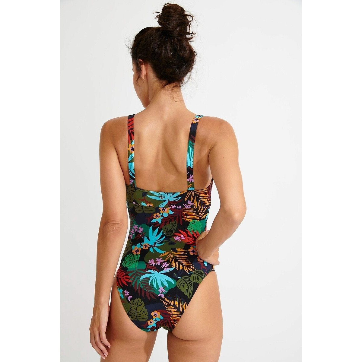 1-Piece Swimming Costume, Leonore Kalao print/black background, BANANA MOON