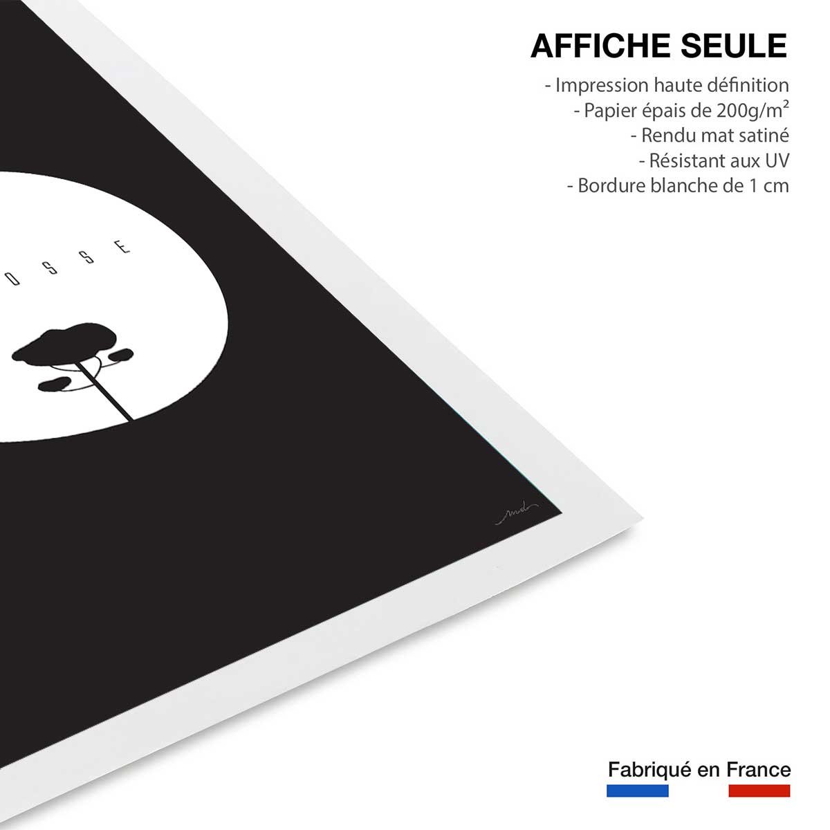 Affiche minimal seignosse affiche seule, HEXOA