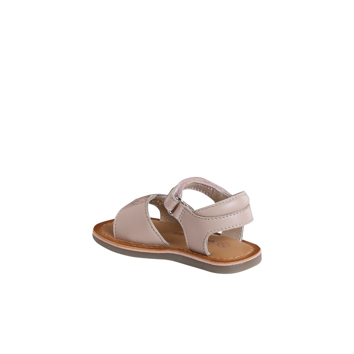 Sandales scratchées en cuir lot rose, VERTBAUDET