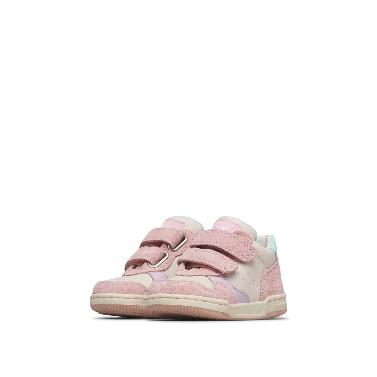 Baskets en cuir et en daim KLIP 4 VL. blanc-rose-, FALCOTTO