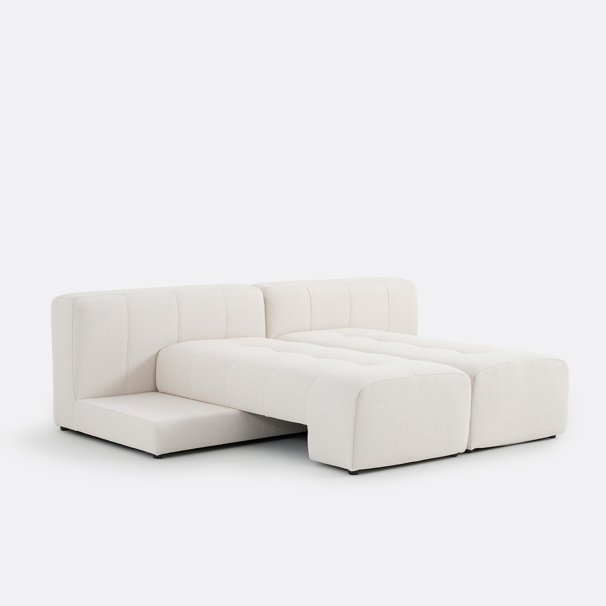 Canapé droit, 5 places, 4 en 1, en bouclette fine, FANO ecru, LA REDOUTE INTERIEURS