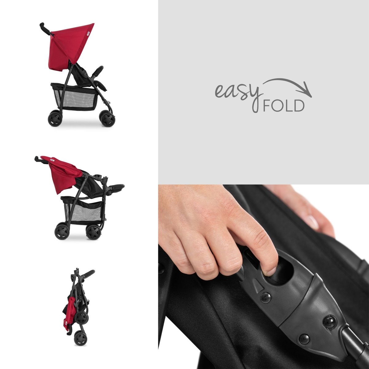Poussette canne Sport rouge, HAUCK