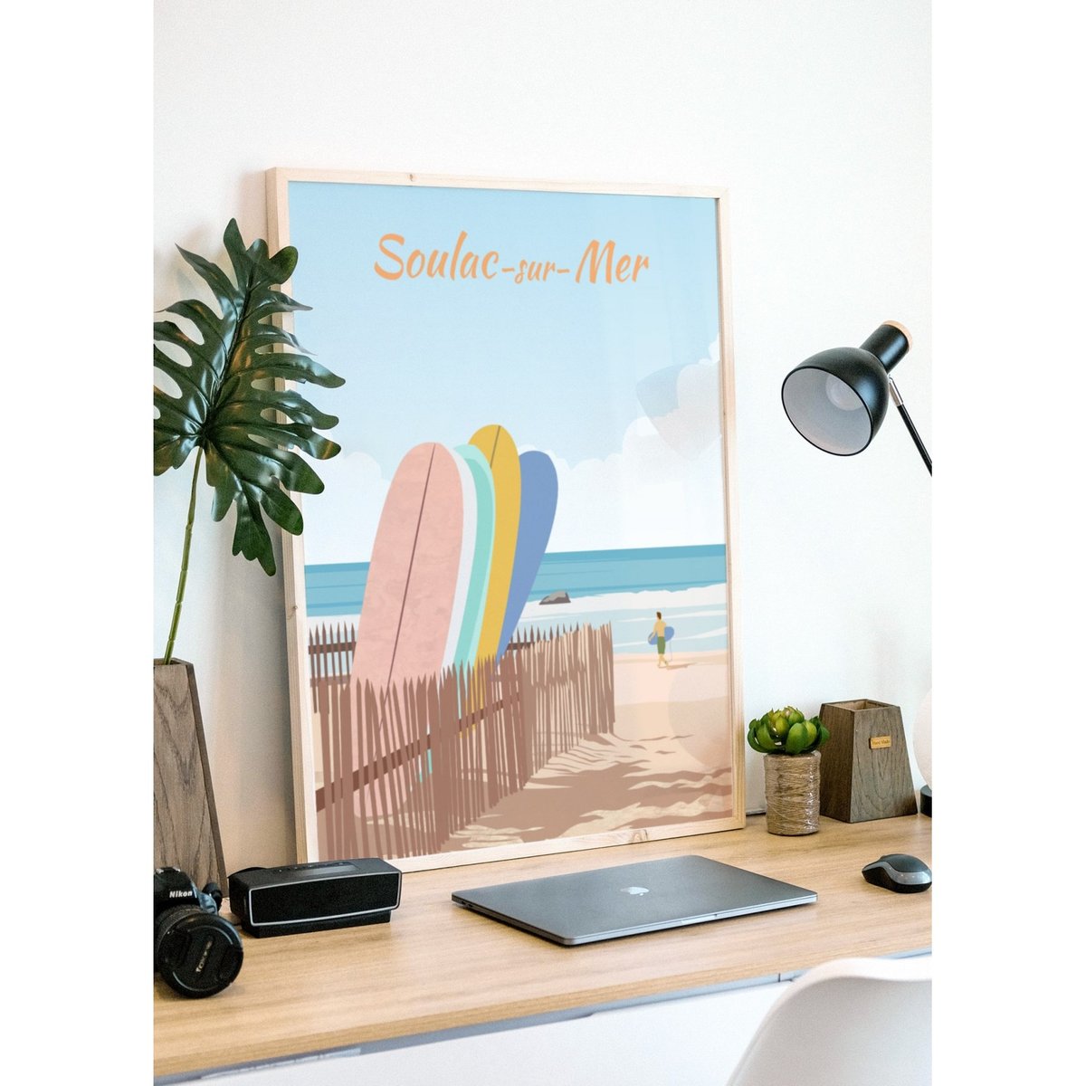Affiche ville Soulac-sur-Mer blanc, L'AFFICHERIE