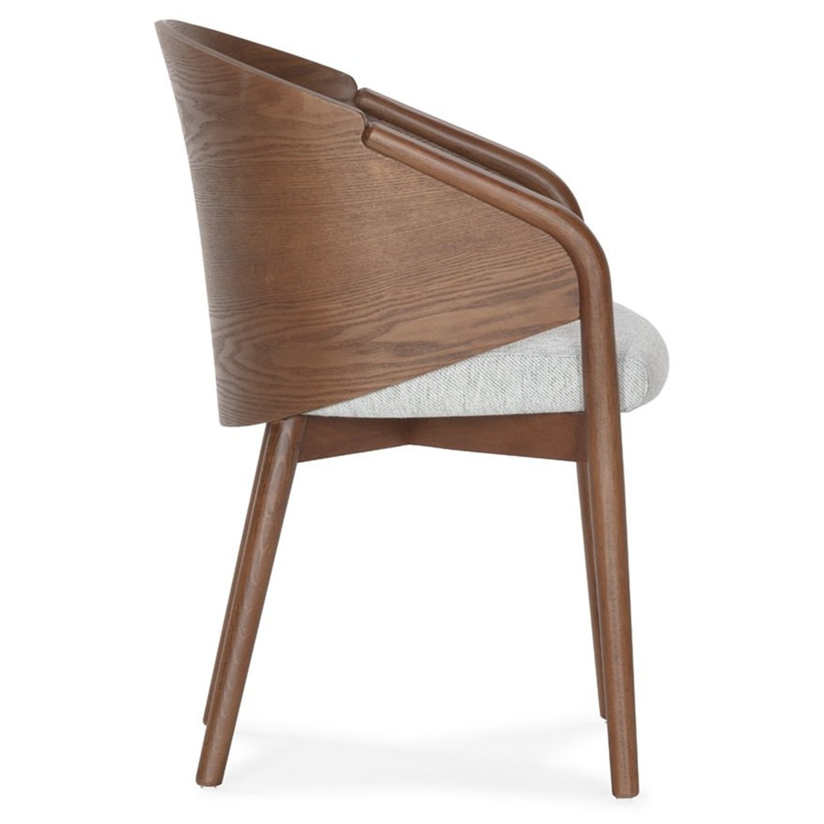 Chaise en hêtre et tissu au design enveloppant noyer/blanc, RECOLLECTION
