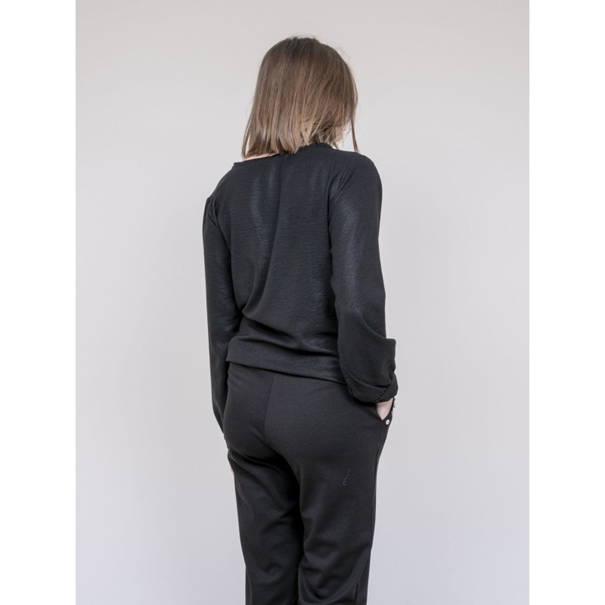 Blouse Satinée Onesta noir, DONA LISA