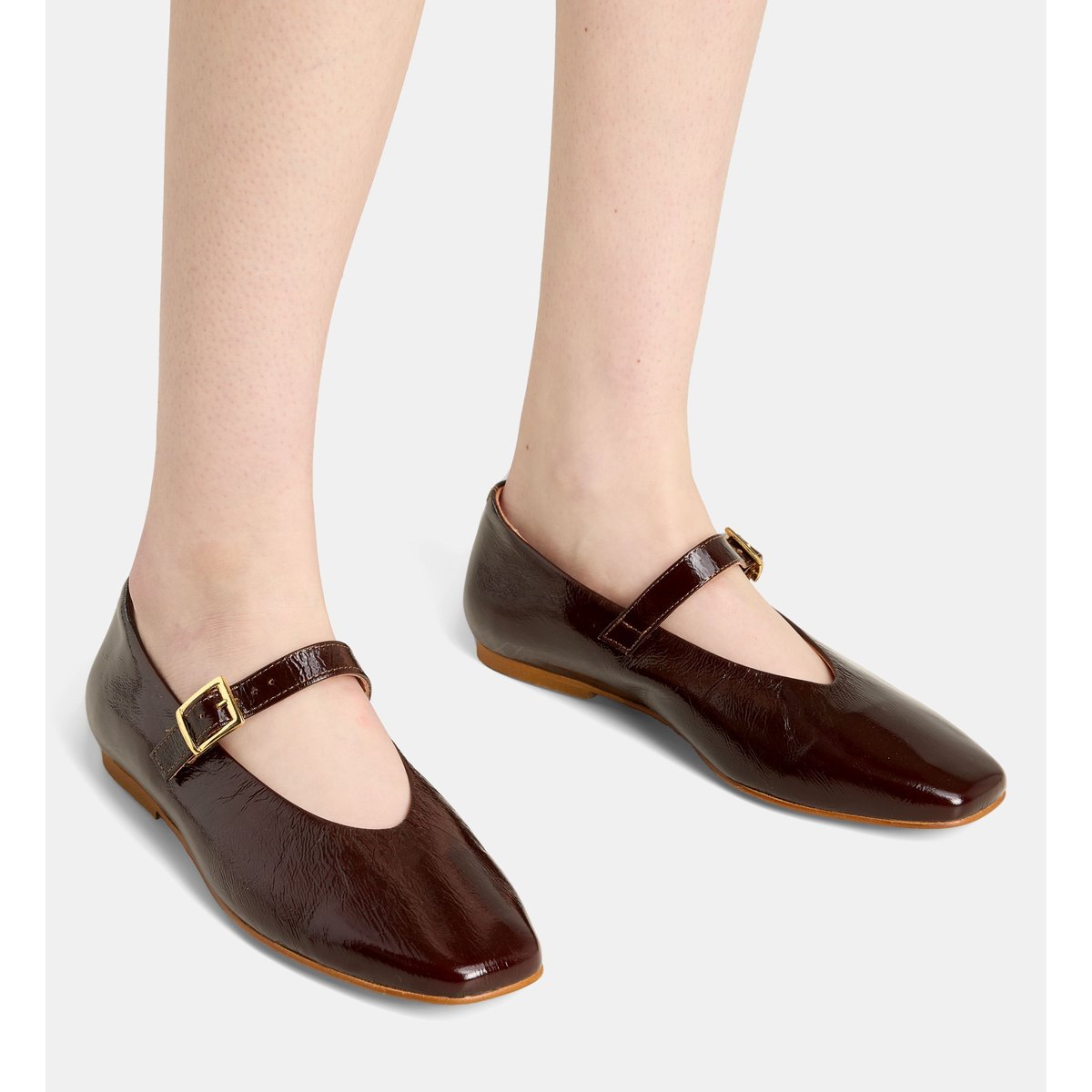 Ballerines blake en cuir marron chocolat, GALERIES LAFAYETTE