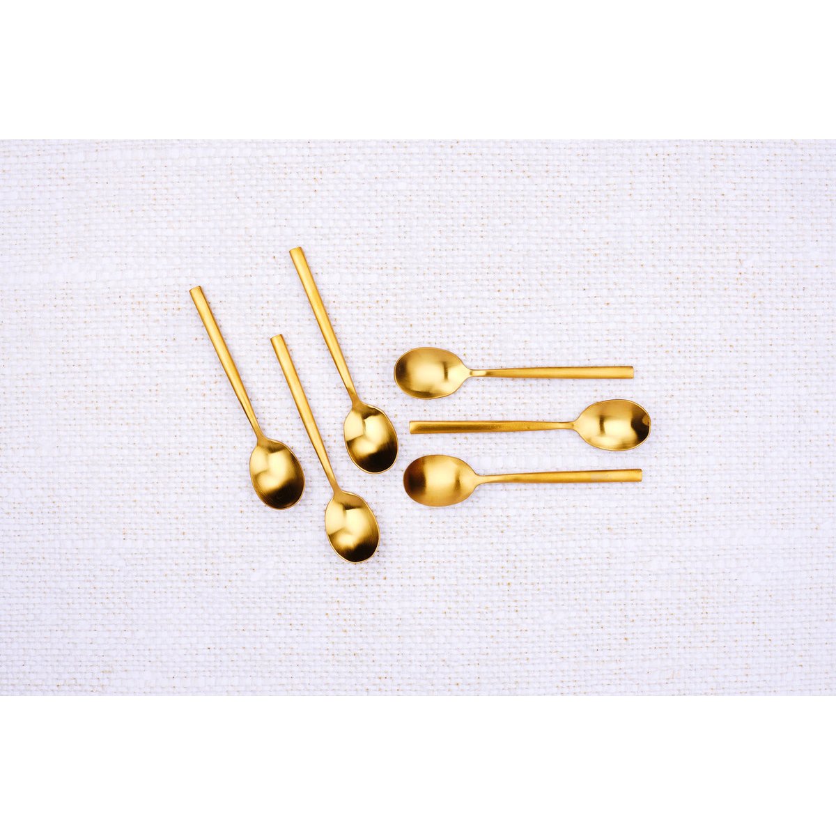 Lot de 6 petites cuillères en inox, NUDE doré mat, BJORN